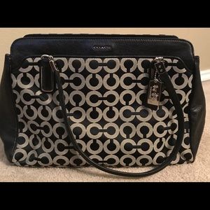 Coach Madison Black/Grey Op Art Kimberly Carryall